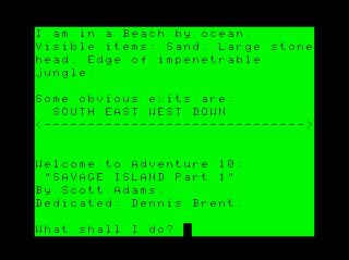 Adventure #10: Savage Island Part I game screen #2 (lowercase version