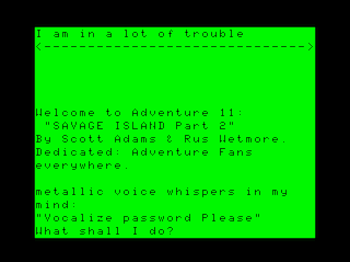 Adventure #11: Savage Island Part II game screen #2 (lowercase version