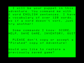 Adventure #13: The Sorcerer of Claymorgue Intro screen #4 (lowercase version)