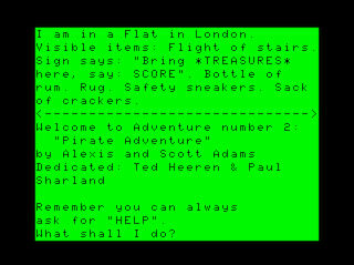 Adventure #2: Pirate Adventure game screen #2 (lowercase version