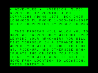 Adventure #2: Pirate Adventure Intro screen #1