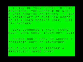 Adventure #2: Pirate Adventure Intro screen #2