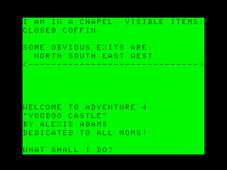Adventure #4: Voodoo Castle game screen #1