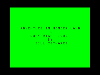 Adventure in Wonderland Title