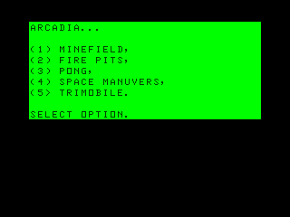 Arcadia intro screen