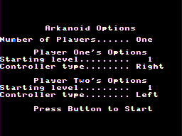 Arkanoid intro screen #2 on Coco 1/2