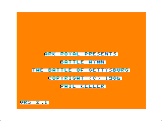 Battle Hymn - The Battle of Gettysburg intro screen