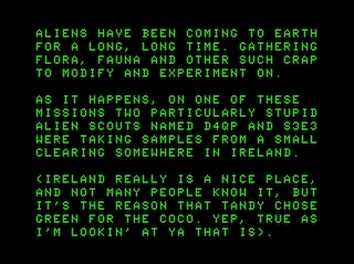Bob and the Alien Fireflies Intro screen 2