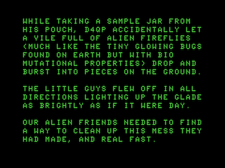 Bob and the Alien Fireflies Intro screen 3