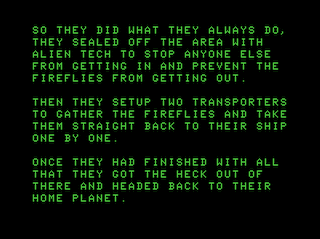 Bob and the Alien Fireflies Intro screen 4