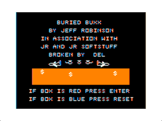 Buried Buxx intro screen (cracked)