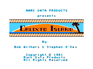 Calixto Island (graphic version) intro screen