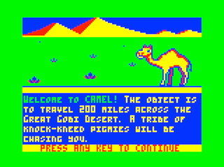Camel intro screen #2