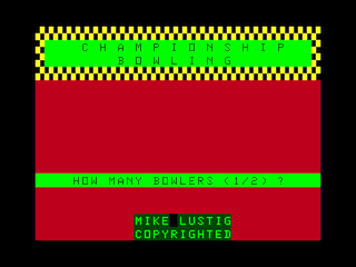 Championship Bowling intro screen #1