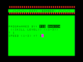 City Bomber intro screen #2