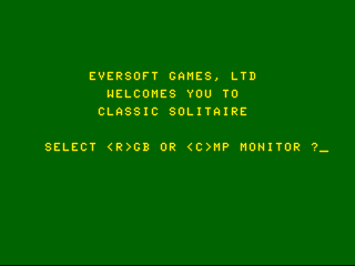 Classic Solitaire intro screen #1