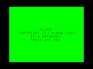 Climb intro screen