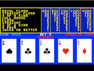 Coco 3 Video Poker game screen #3