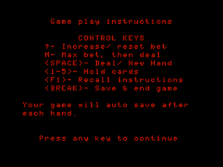 Coco 3 Video Poker intro screen #2