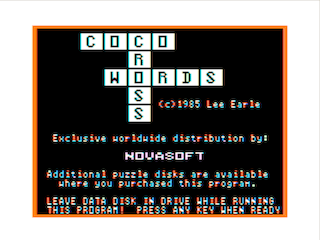 Coco Crosswords intro screen #1