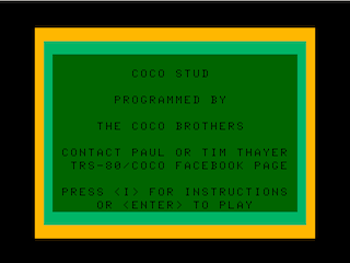 Coco Stud intro screen #1
