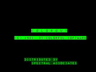 Colorout Intro screen