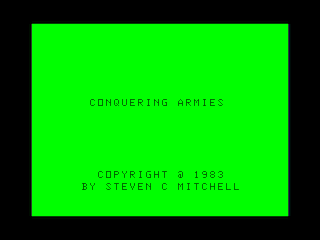 Conquering Armies intro screen
