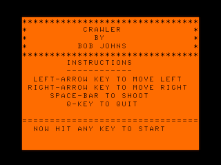 Crawler Intro screen