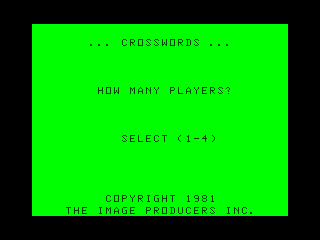 Crosswords Intro screen
