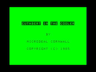 Cuthbert in the Cooler intro screen #1