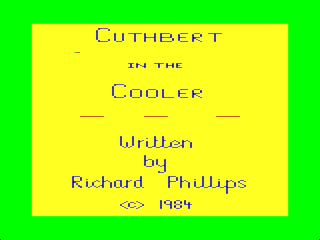 Cuthbert in the Cooler intro screen #2