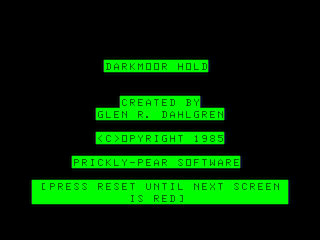 Darkmoor Hold intro screen