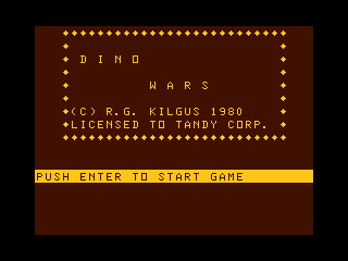 Dino Wars Intro Screen