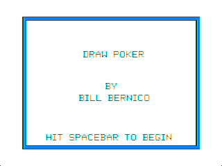 Draw Poker (Bill Bernico) Coco 1/2 intro screen