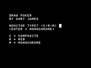 Draw Poker (Gary James) intro screen #1