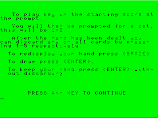 Draw Poker (Mike Burton) intro screen #1
