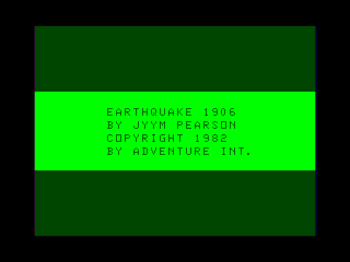 Earthquake - San Francisco 1906 intro screen
