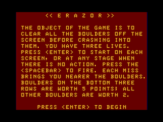 Erazor intro screen #1