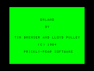 Erland intro screen