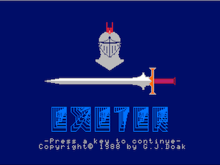 Exeter intro screen