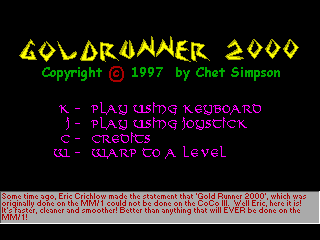 Gold Runner 2000 intro screen #2
