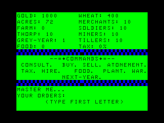 Greymoon game screen (1st maze)