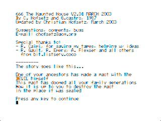 666 The Haunted House intro screen 1