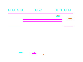 Hornets game screen #2, with diving hornet