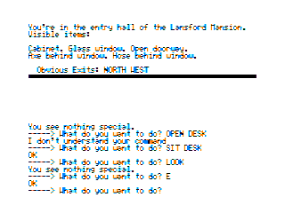 Lansford Mansion game screen - without graphics