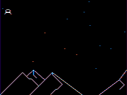 Lunar Lander game screen - trying to land