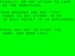 Lunar Lander instructions screen #4