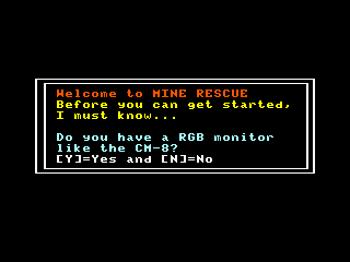 Mine Rescue intro screen #1