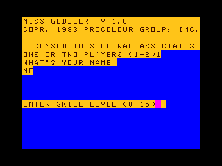 Miss Gobbler intro screen