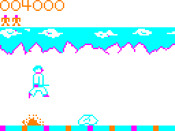 Ninja Warrior game screen #2 - Yellow Belt - jump over stationary fireballs